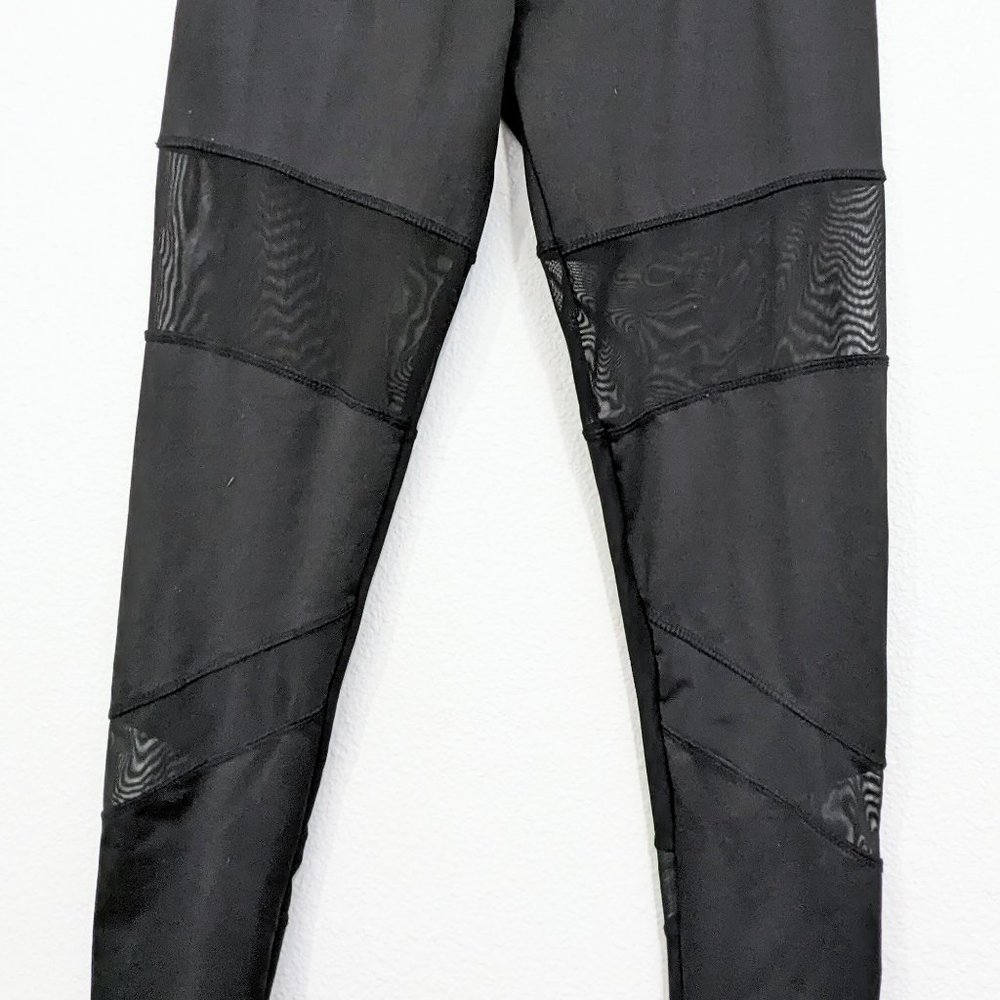 Mesh cut out leggings, L, Black